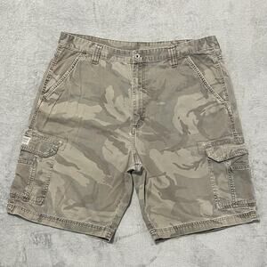 Wrangler Shorts Mens 38 Beige Camo Originals Relaxed Fit Stretch Cargo Pants